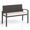 Outdoor Wicker Bench with Cushion and Metal Frame for 2 People